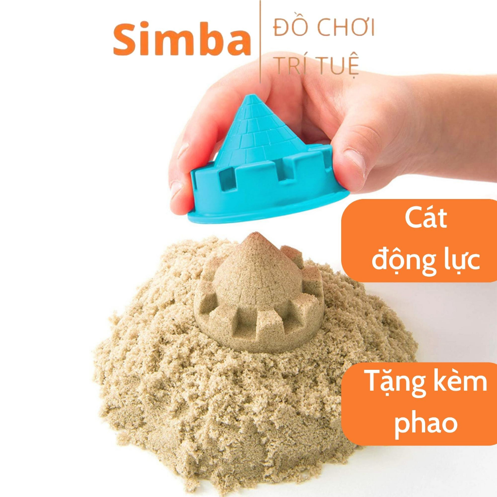 Cát động lực sinh học không dính tay an toàn cho bé tặng kèm phao chơi, xẻng và khuôn, cát nặn sinh học