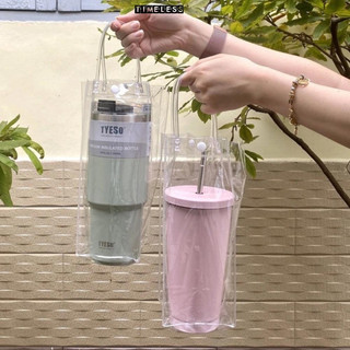 Túi nhựa trong suốt đựng bình ly cốc giữ nhiệt khắc tên theo yêu cầu B133