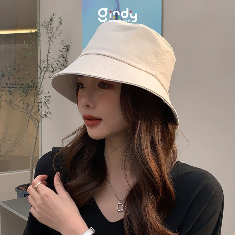 Nón bucket nam nữ GINDY mũ vành cụp trơn thời trang phong cách Ulzzang Unisex M001