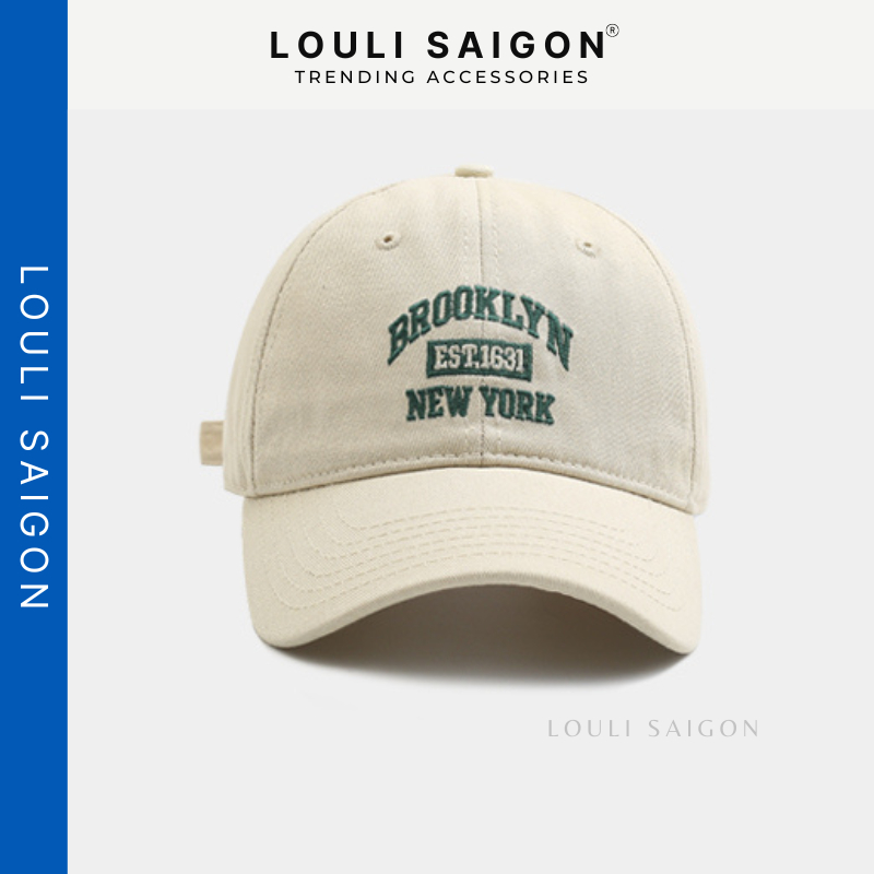 Mũ lưỡi trai LOULI SAIGON thêu chữ BROOKLYN form mềm, nón lưỡi trai nam nữ thời trang cao cấp