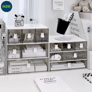 Tủ Đựng Đồ Đa Năng Để Bàn Hình Thỏ, Hộp Đựng Đồ Mỹ Phẩm Mini Decor Bàn Học, Bàn Làm Việc Có Ngăn Kéo Xếp Chồng