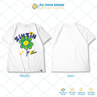 Áo thun unisex ZinZin Flower bông hoa vải 100% cotton 4 chiều, mềm mịn, thoáng mát, bảo hành hình in
