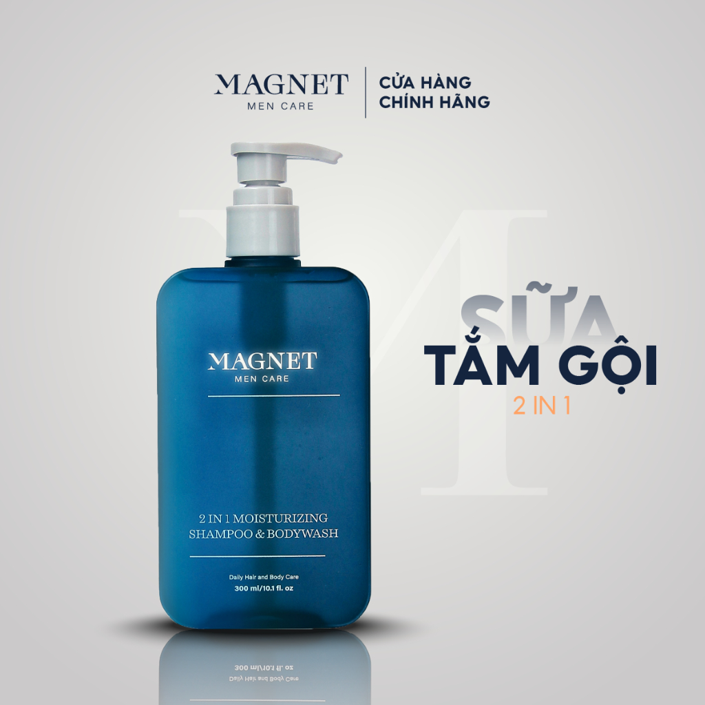 Dầu Gội Sữa Tắm Nam Hương Nước Hoa Cao Cấp 2in1 Magnet Mencare 300ML Làm Sạch Tóc Và Cơ Thể Dành Cho Nam Giới