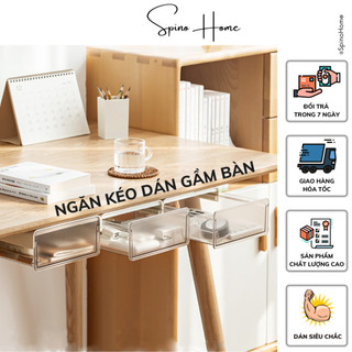 Ngăn kéo nhựa mini dán gầm bàn đa năng siêu chắc chắn, tiện dụng, chất liệu nhựa ABS
