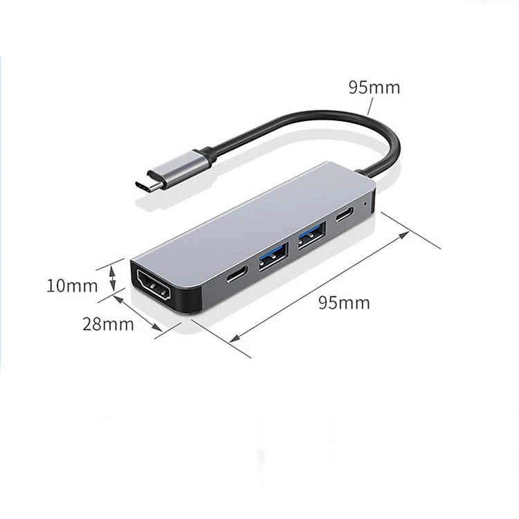 Hub Chuyển Đổi USB TypeC 5 Trong 1 SeaSy SS94 (USB TypeC 5 to HDMI + 2 USB 3.0 + 1 Type C + 1 PD)