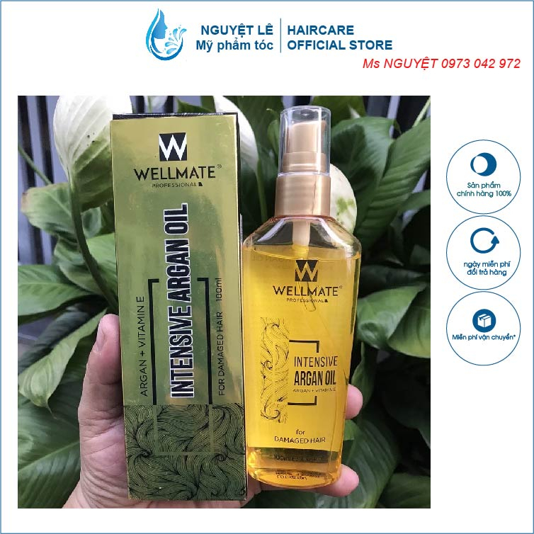 Tinh dầu dưỡng tóc Wellmate Keratin Argan Oil 100ml - chính hãng new