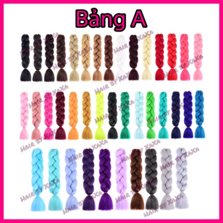 [CÓ SẴN] Bím Tóc Giả Màu Trơn (Full Bảng A) Dùng Nối Tóc Tết Tóc Box Braids, Cornrow, Dreadlock Dài 60cm 50g
