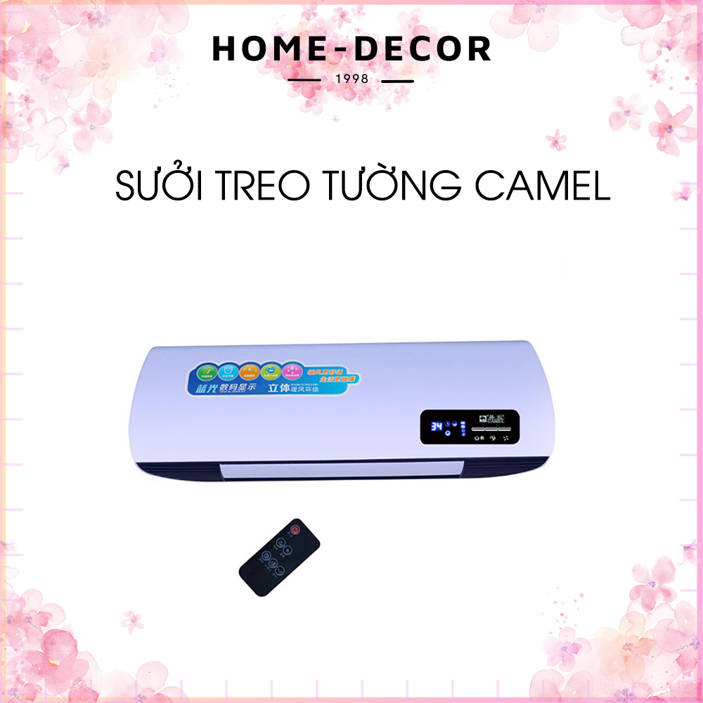 Máy sưởi treo tường 2 chiều có điều khiển kèm giá phơi đồ