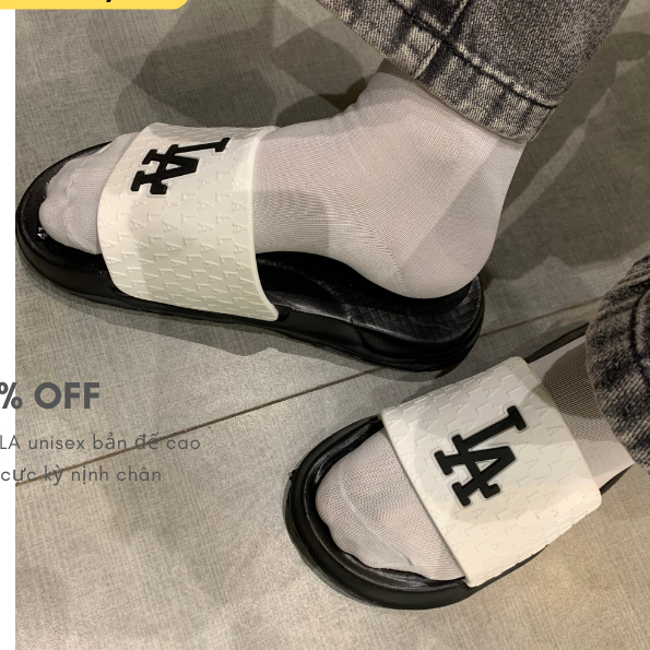 Dép bánh mì nữ LOGO-NY sang chảnh - dép nữ quai ngang dễ thương