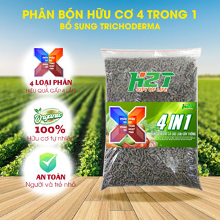 Phân bón hữu cơ "4 in 1": phân gà nhật, phân bò, phân dê, than hoạt tính, bón cho rau, hoa - 1kg - h2t farm