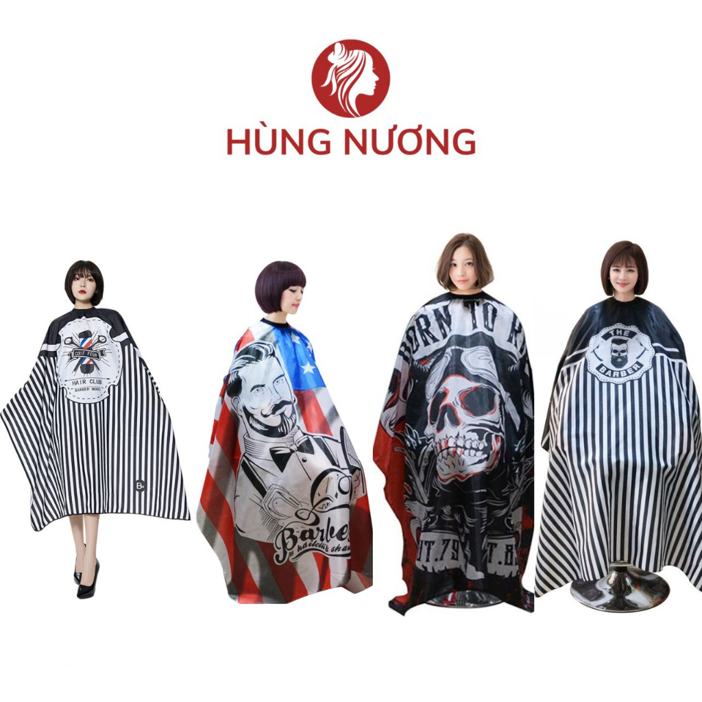 Áo choàng cắt tóc thông thoáng kháng nước dành cho salon,Khăn choàng cắt tóc chữ Baber giao màu ngẫu nhiên