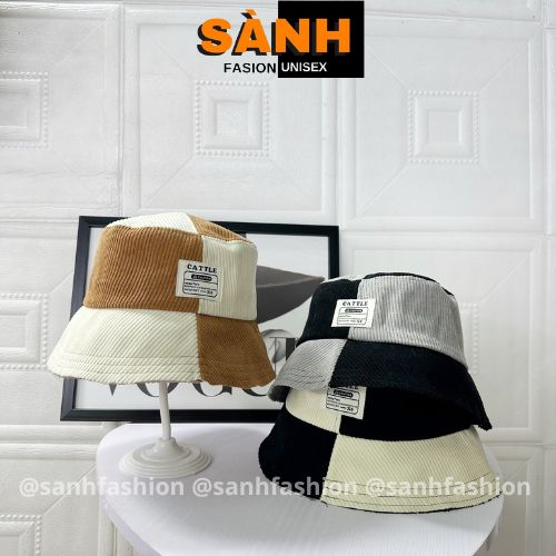 Mũ BUCKET vành tròn tem thêu CATTLE Nón tai bèo chất nhung vá màu cao cấp thời trang form unisex nam nữ_sanhfashion