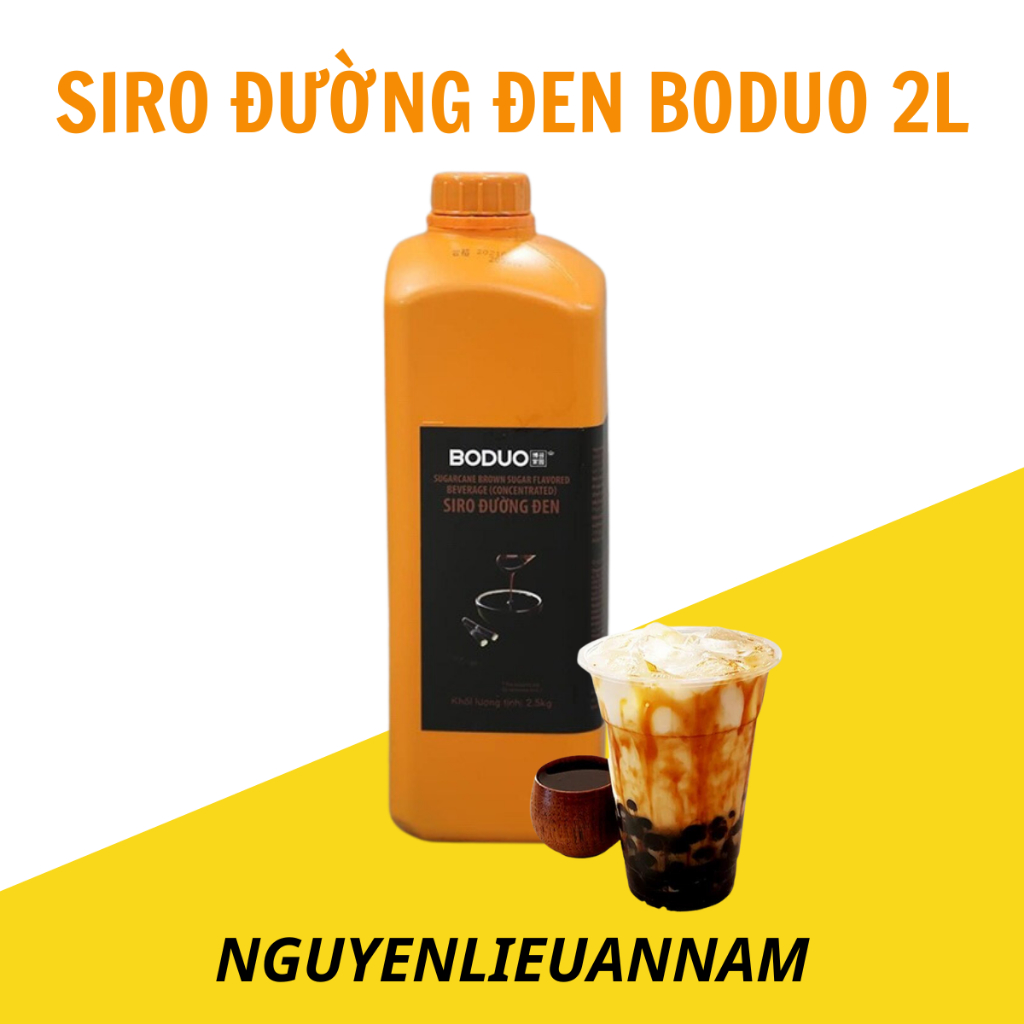 Siro đường đen Boduo can 2,5kg pha sữa tươi đường đen siêu ngon, bám vân lâu- hàng nhập khẩu chính ngạch