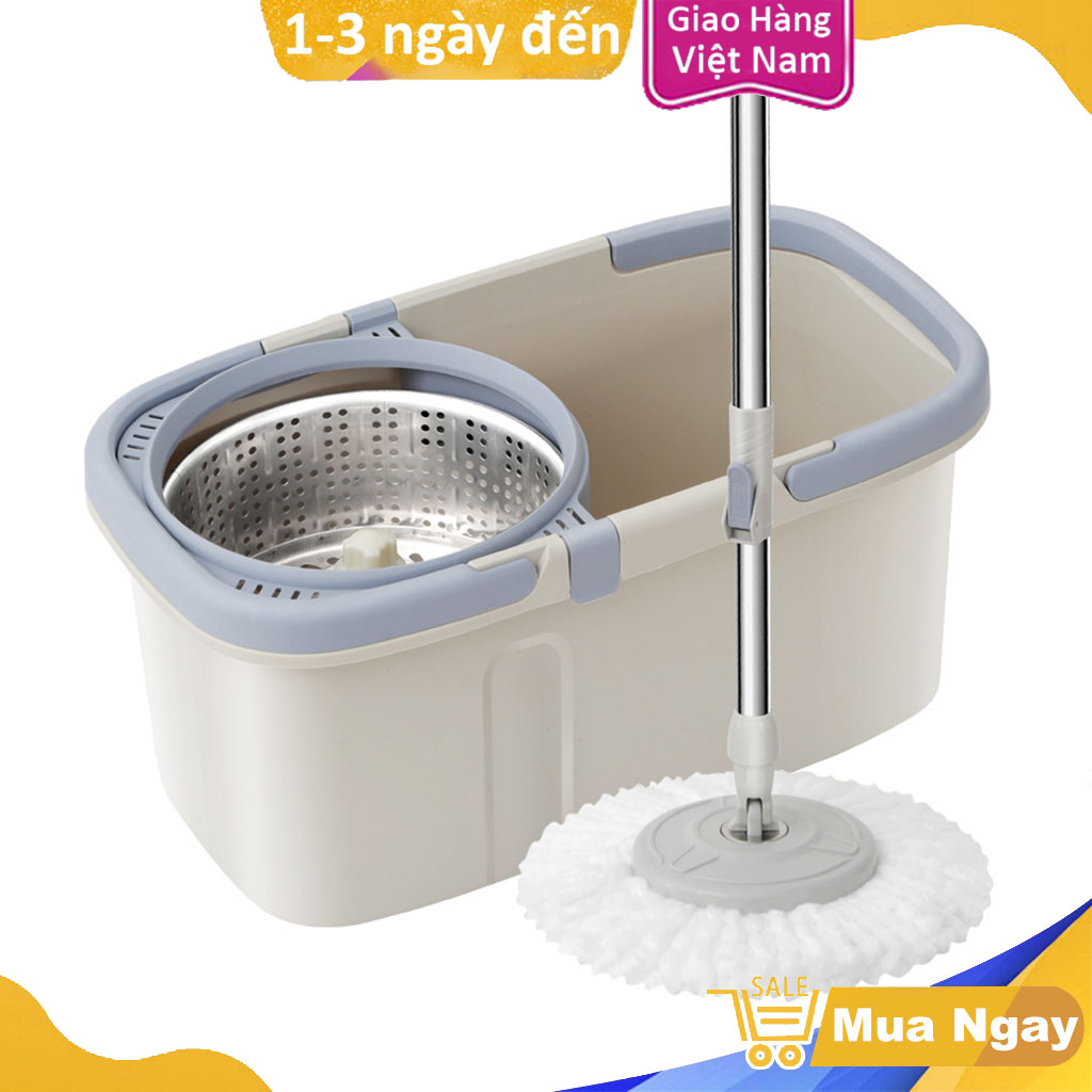 Bộ Cây Lau Nhà Xoay Tự Động Vắt Cây Lau Nhà Thông Minh, Vắt Khô Nước, Lau Sạch Hiệu Quả Không Vết, Tiết Kiệm Sức Lực