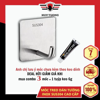 Móc dán tường inox sus 304 treo đồ đa năng, móc treo đồ chịu lực trọng tải lớn 60kg, dán tường dễ dàng - Huy Tưởng