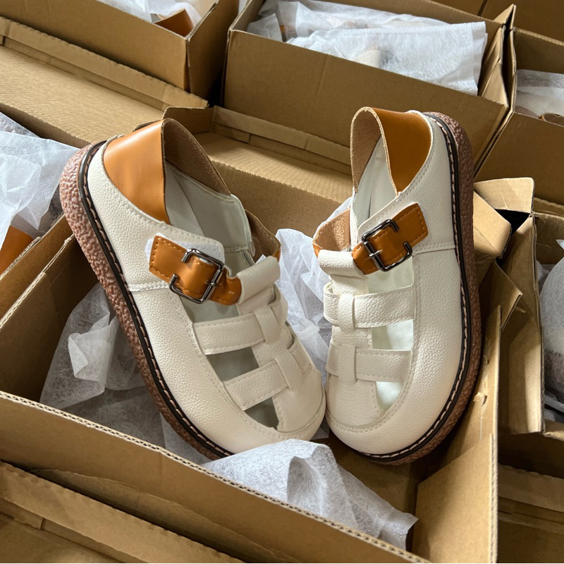 Giày rọ đạp gót quai dán 2 in 1 giả da cho nữ đế cao style ullzang