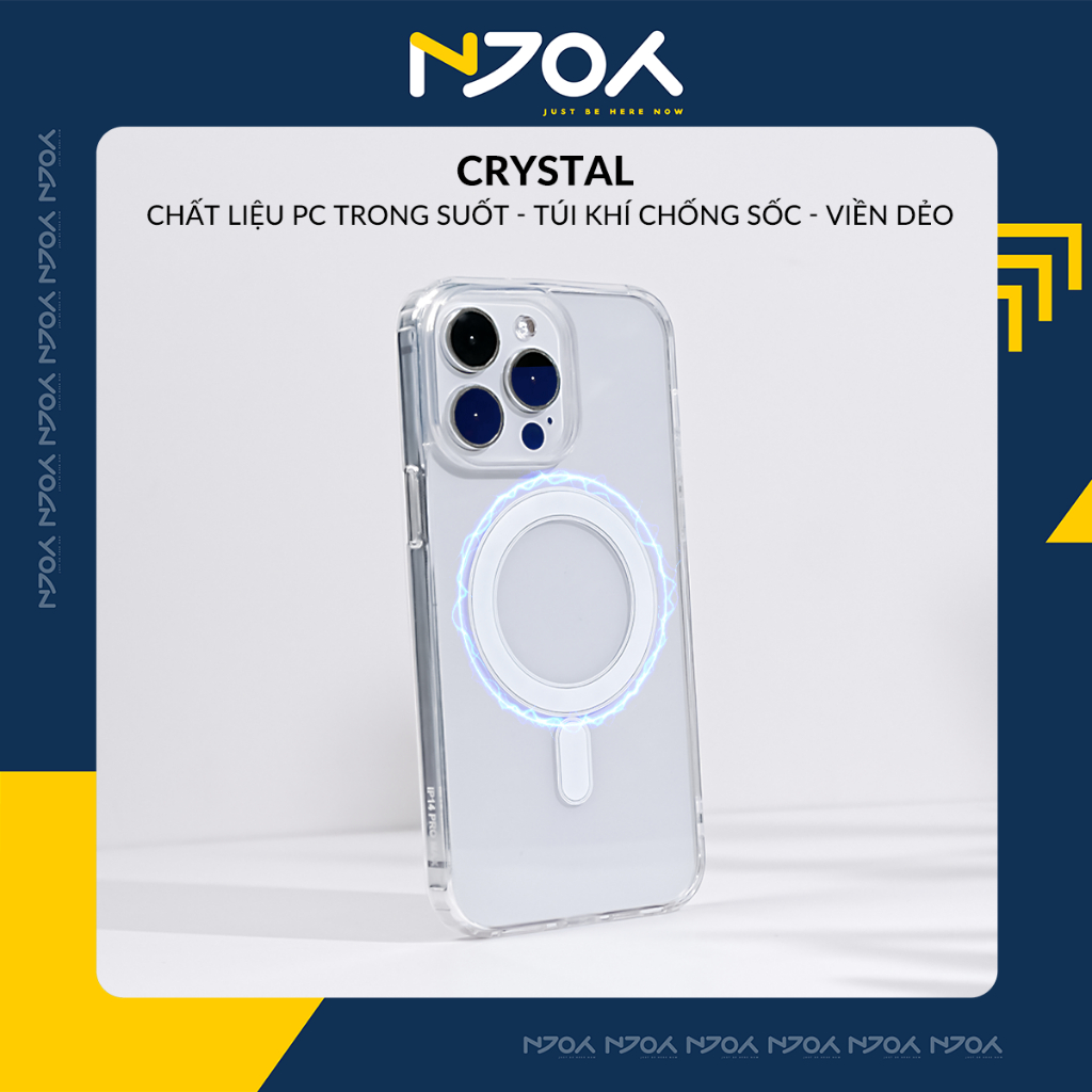 Ốp Hỗ Trợ Sạc Không Dây Crystal Trong Suốt Chống Sốc 4 Góc Cho Ip 11 Pro Max 12 Pro Max 13 Pro Max 14 Pro Max Njoyshop