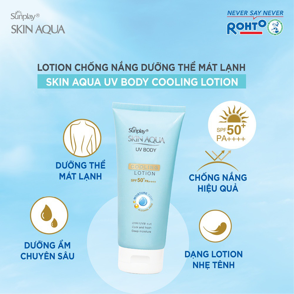Kem chống nắng dưỡng thể trắng mịn Sunplay Skin Aqua UV Body Whitening Lotion &amp;Cooling LotionSPF 50+ PA++++