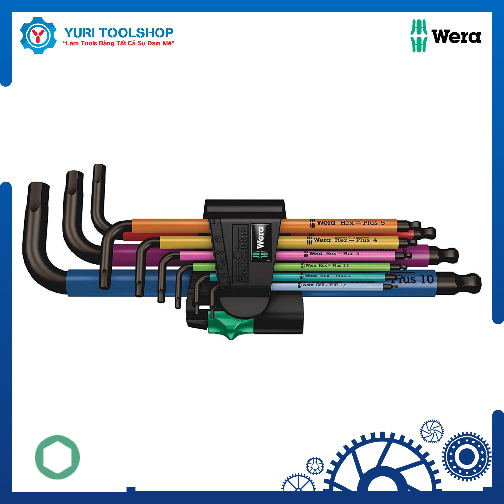 Bộ Lục Giác Bi Dài Wera 950/9 Hex-Plus Multicolour 1 Hệ Mét - 05073593001