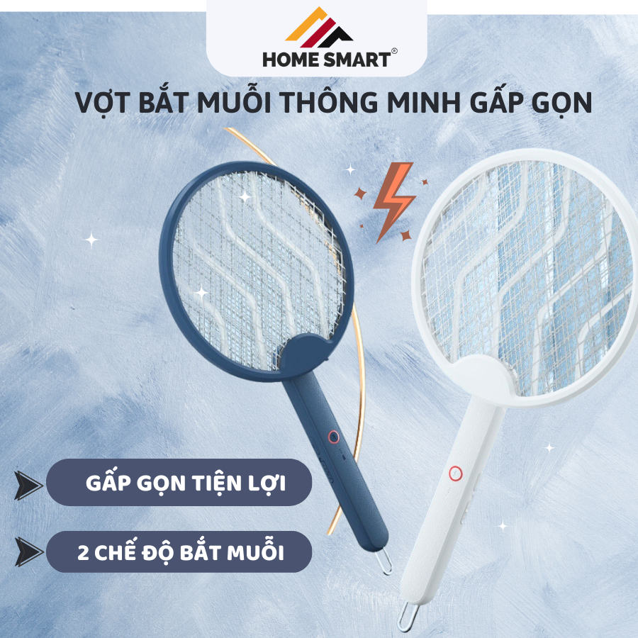 Vợt Bắt Muỗi Thông Minh Gấp Gọn 2 In 1 Kiêm Đèn Bắt Muỗi Tự Động Ban Đêm Gấp Gọn