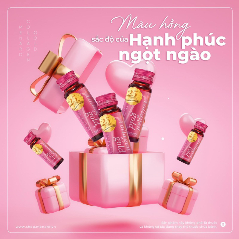 Collagen Gold Menard nội sinh Nhật Bản tăng đề kháng, trẻ hóa da - hộp 10 chai - 30ml/chai