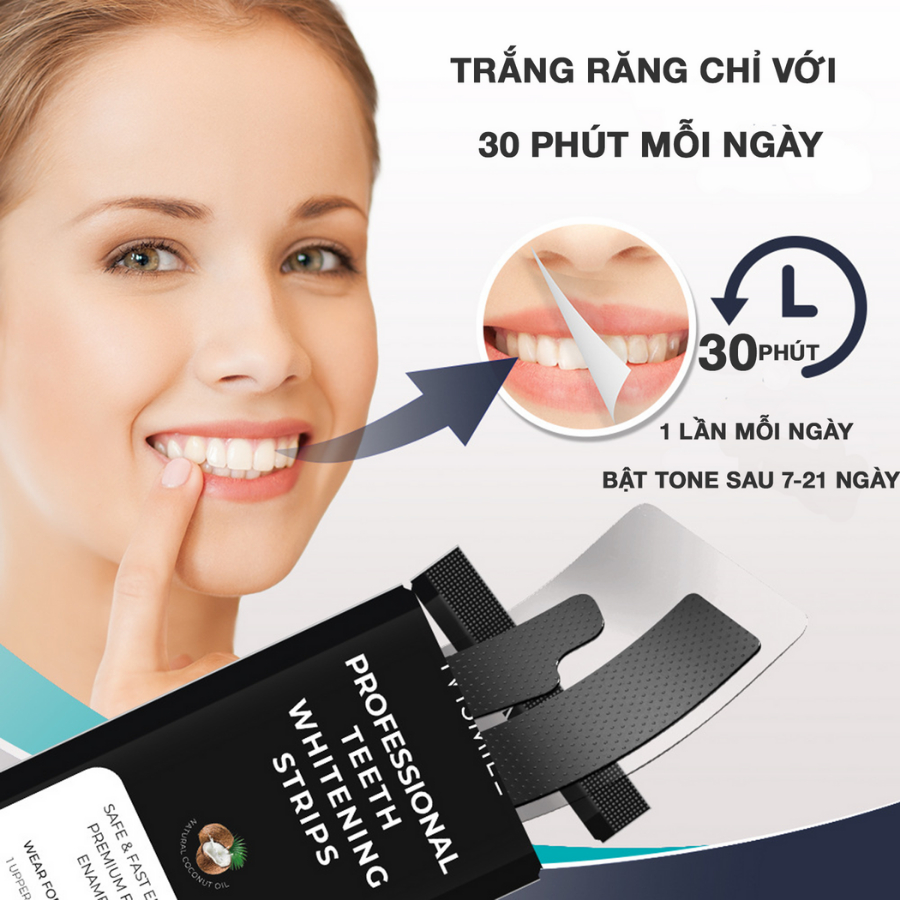 Miếng dán trắng răng IVI SMILE, Miếng dán răng an toàn không gây cảm giác ê buốt | BigBuy360 - bigbuy360.vn