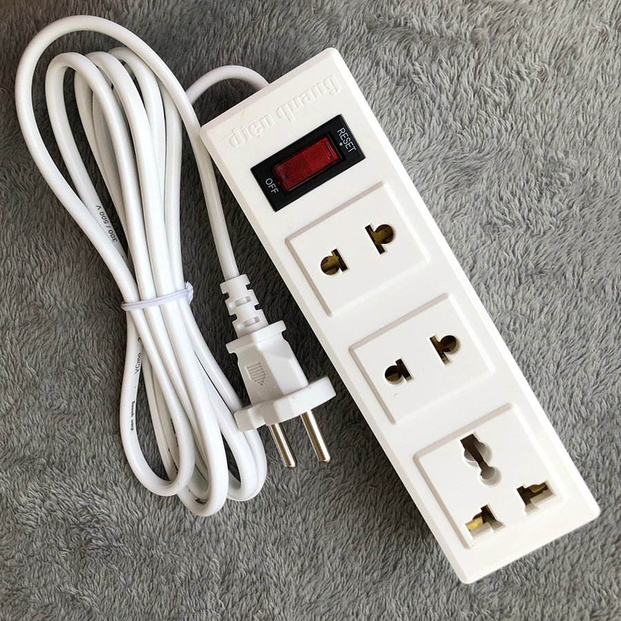 Ổ Cắm Điện Quang ĐQ 002A-02 dây dài 2M và 5M  - Hàng chính hãng