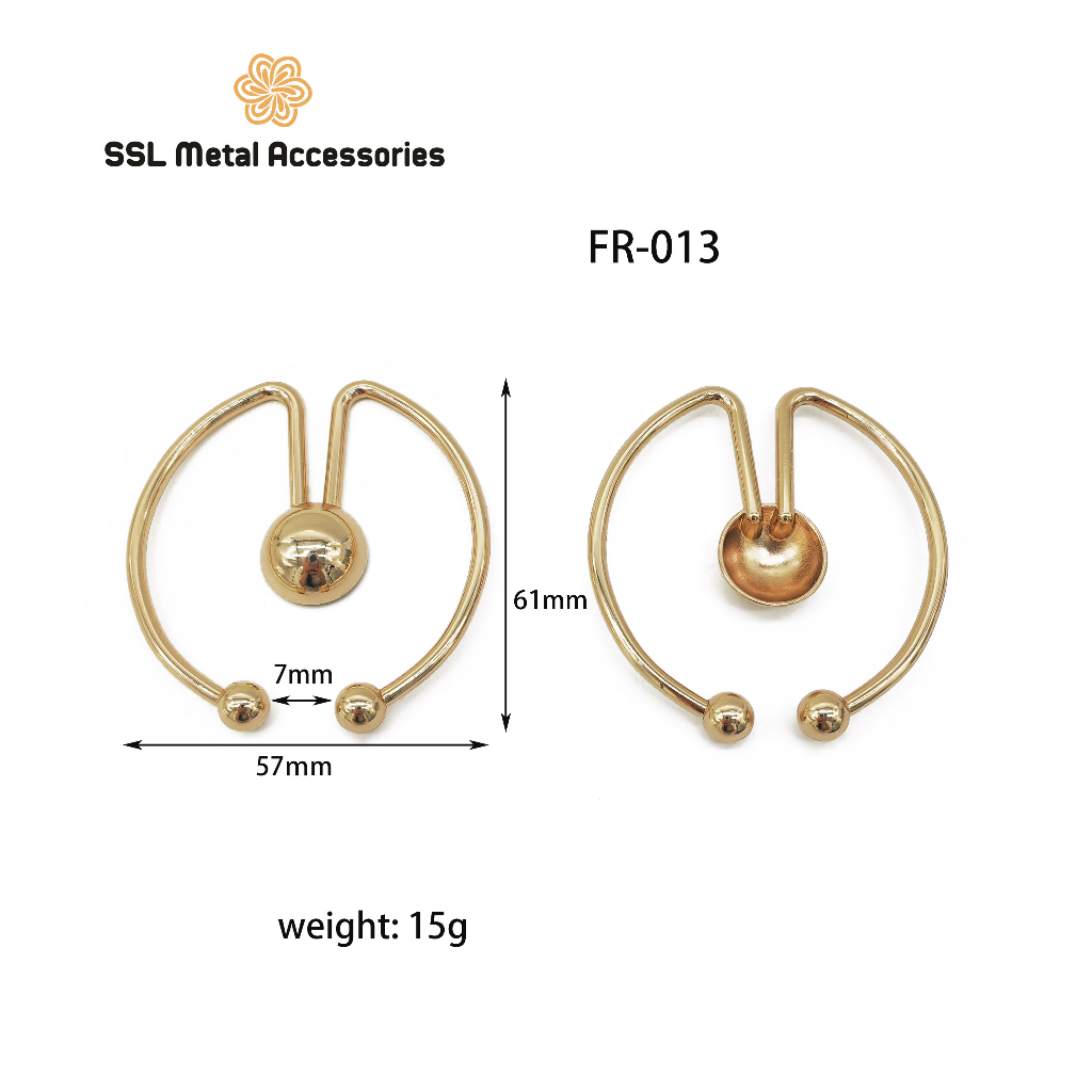 Móc phụ kiện thời trang mới kim loại cho áo đầm, đồ bơi FR-013 57*7*61mm (1 cái)