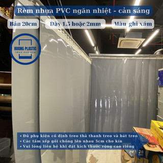 Rèm nhựa PVC dày 1.5mm rộng 0,8m x Cao từ 1.7m đến 3m Ngăn lạnh, ngăn mùi, ngăn bụi hiệu quả + Tặng kèm phụ kiện cố định