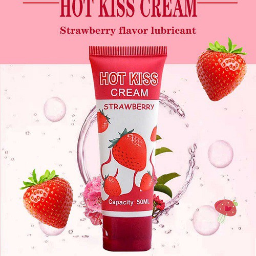 Gel bôi trơn Hot Kiss Cherry hương dâu tây, gel bôi trơn tăng khoái cảm bôi trơn khi quan hệ 50ml