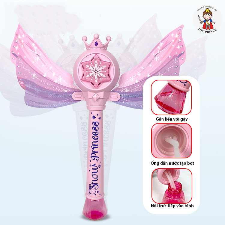 GẬY PHÉP THUẬT THỔI BONG BÓNG PHÁT NHẠC VÀ ĐÈN LIGHTSTICK CÔNG CHÚA ELSA KÈM PIN VÀ TÚI BỌT DISNEYLAND FROZEN