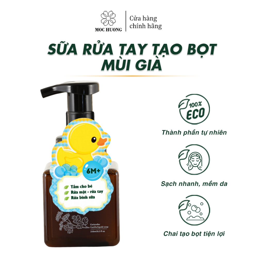 Rửa Tay Tạo Bọt Mùi Già MỘC HƯƠNG 100% Tự Nhiên Giúp Làm Sạch, Dưỡng Da Mềm Mịn