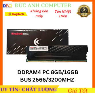 Ram DDR4 8GB/16GB Bus 2666/3200 MHz KiINGBANK Cho PC, Tản nhiệt thép, New100% Full Box Chính Hãng - Bảo hành 5 năm