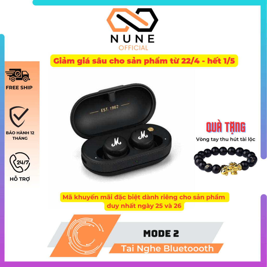 Tai Nghe Bluetooth Không Dây Mode 2 Kết Nối Bluetooth Bảo Hành 12 Tháng, lỗi 1 đổi 1 - Nuneshop