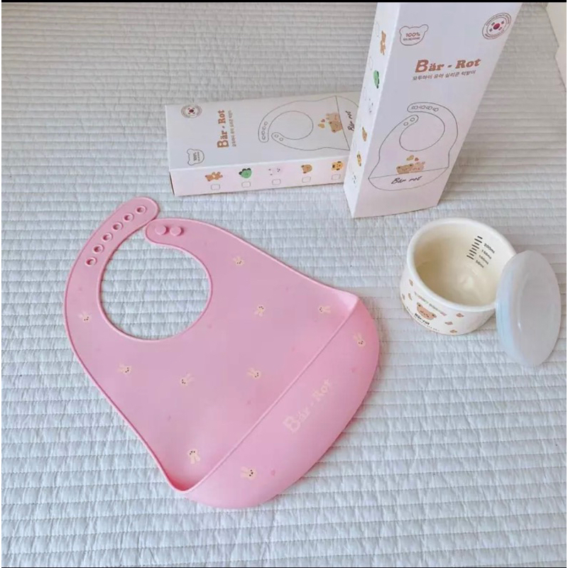 Yếm ăn dặm có máng- yếm ăn dặm Barrot hoạ tiết cho bé