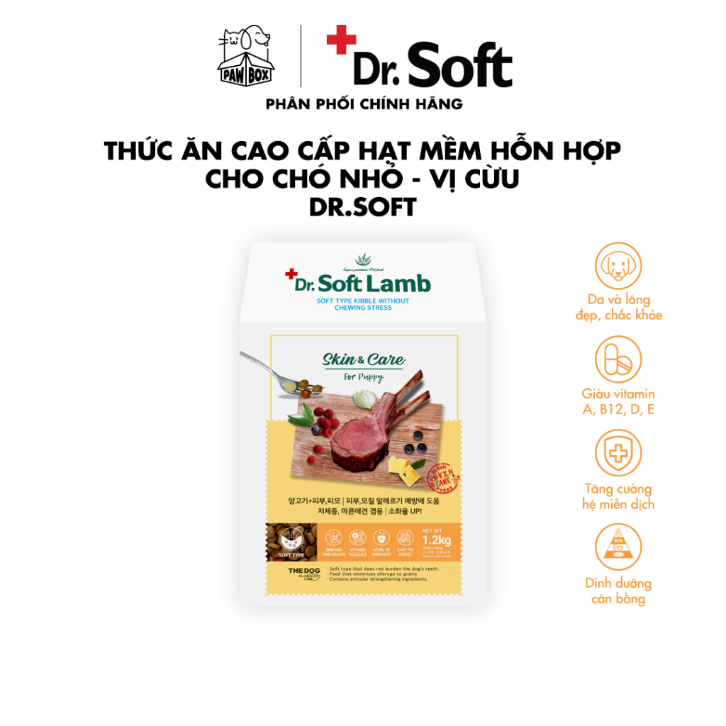 Thức Ăn Hạt Mềm DR. SOFT Cao Cấp Hỗn Hợp Dành Cho Chó Nhỏ - Vị Cừu 1.2Kg