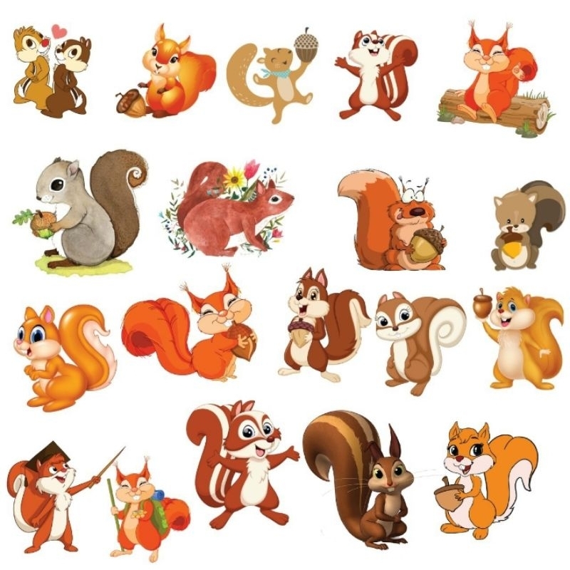 Hình ủi nhiệt, in áo. Mẫu hoạt hình sóc nâu KBH04