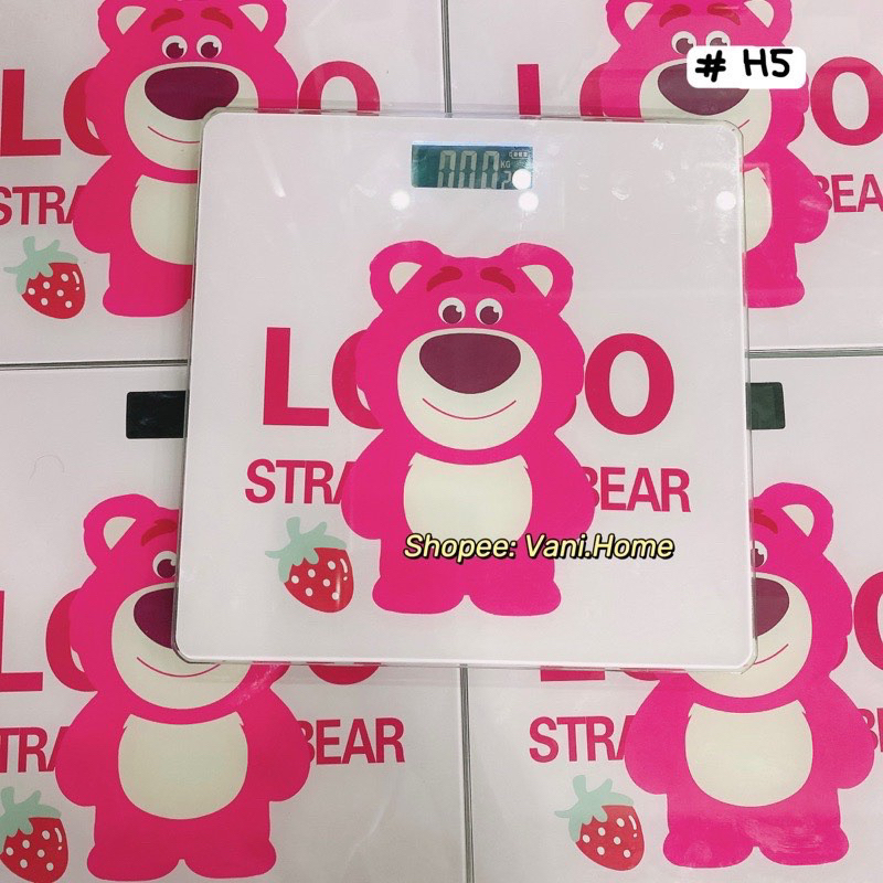 Cân điện tử sức khoẻ hình gấu hồng Lotso- Cân hình gấu dâu LOSTO theo