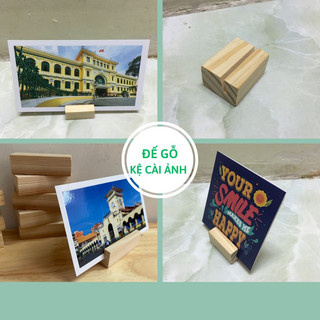 Giá đỡ kẹp ảnh, bưu thiếp, kệ cài ảnh lưu niệm, đế gỗ loại láng mịn đẹp shop gỗ xinh