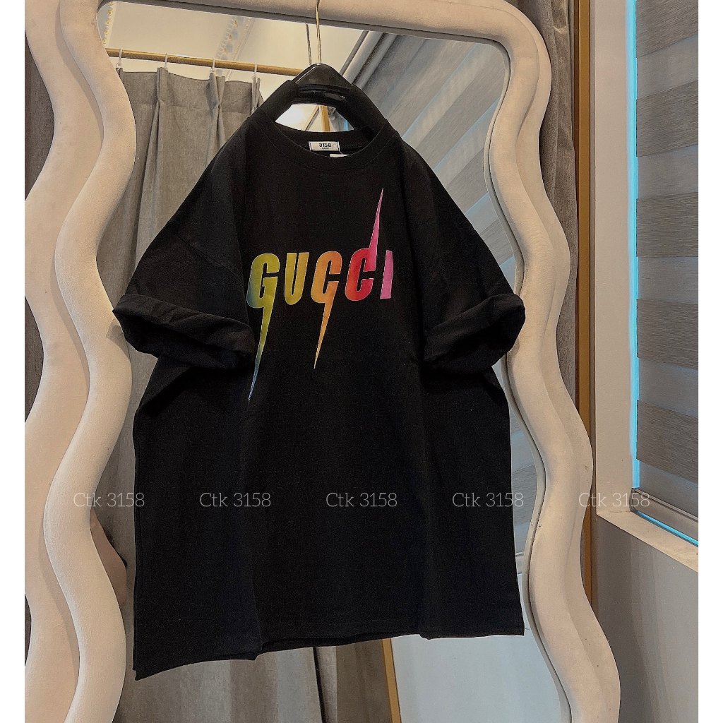 Áo Phông 3158 Chất Cotton Khô In Hình Vẩy Sơn Dáng Rộng Nam Nữ Unisex Bigsize Cổ Tròn Tay Lỡ - Áo Thun Ctk