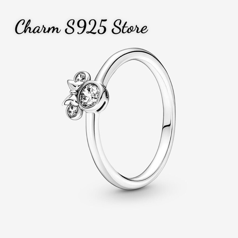 NHẪN ĐEO TAY PAN ALE ĐÍNH ĐÁ HÌNH ĐẦU MICKEY BẠC S925 THUẦN KHIẾT HÀNG CAO CẤP