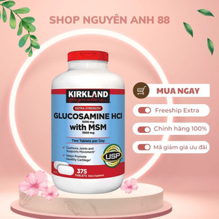 Viên Uống Glucosamin Kirkland 375 Viên- Glucosamine Kirkland Mẫu Mới viên trắng Mỹ