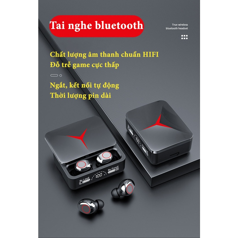 Tai nghe không dây M90 Pro, Micrô âm thanh nổi HIFI trong tai Bluetooth với màn hình LED