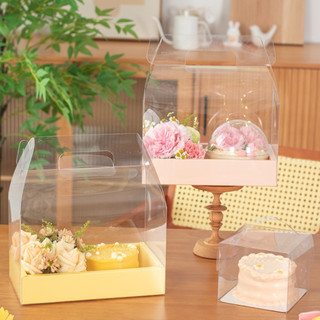 Hộp Đựng Bánh Và Hoa Hộp Quà Tặng MICA Trong Suốt 2 Ngăn Cho Sinh Nhật Valentine 8/3