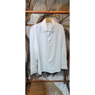 Áo Sơ Mi Tay Dài Trơn Unisex Đen/Trắng