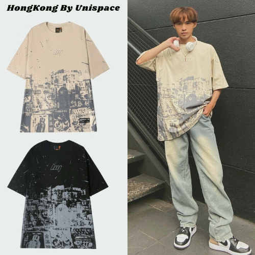 Áo thun local brand By Unispace kiểu HongKong áo phông tay lỡ form rộng unisex nam nữ SGENZBR