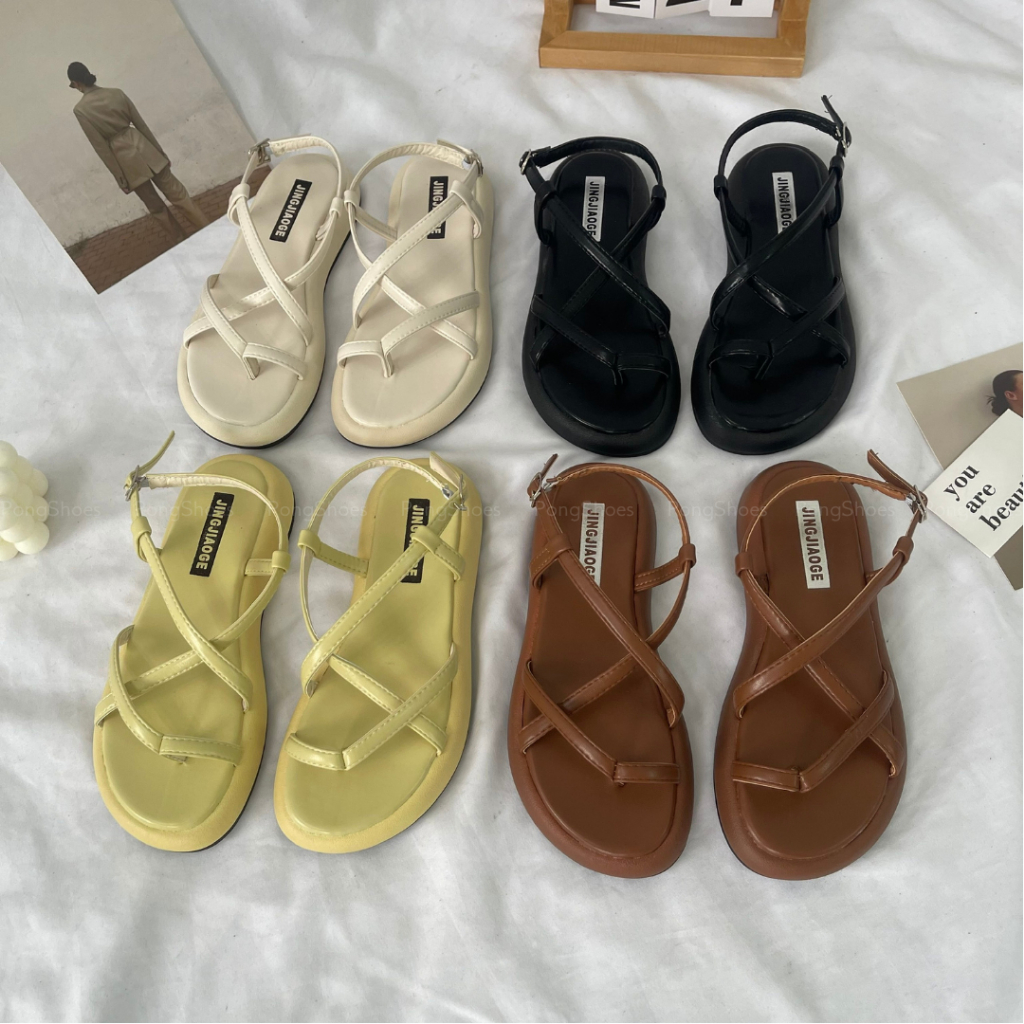 Giày Sandal dây bánh mì Pongshoes phong cách Ulzzangs FULL HỘP Mã  1408