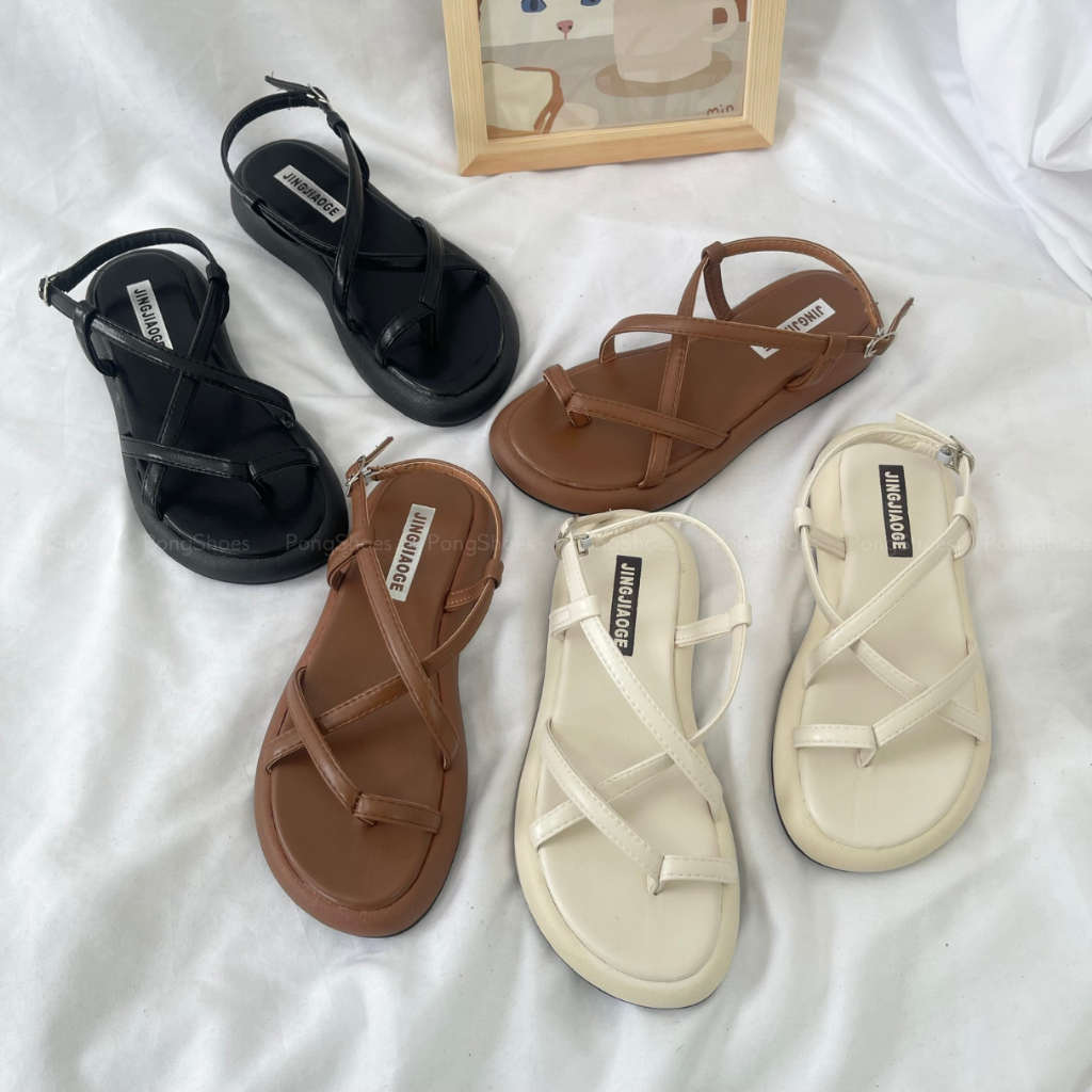 Giày Sandal dây bánh mì Pongshoes phong cách Ulzzangs FULL HỘP Mã  1408