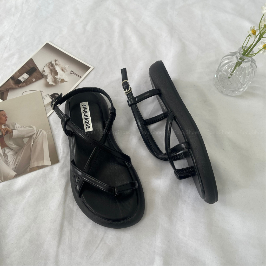 Giày Sandal dây bánh mì Pongshoes phong cách Ulzzangs FULL HỘP Mã  1408