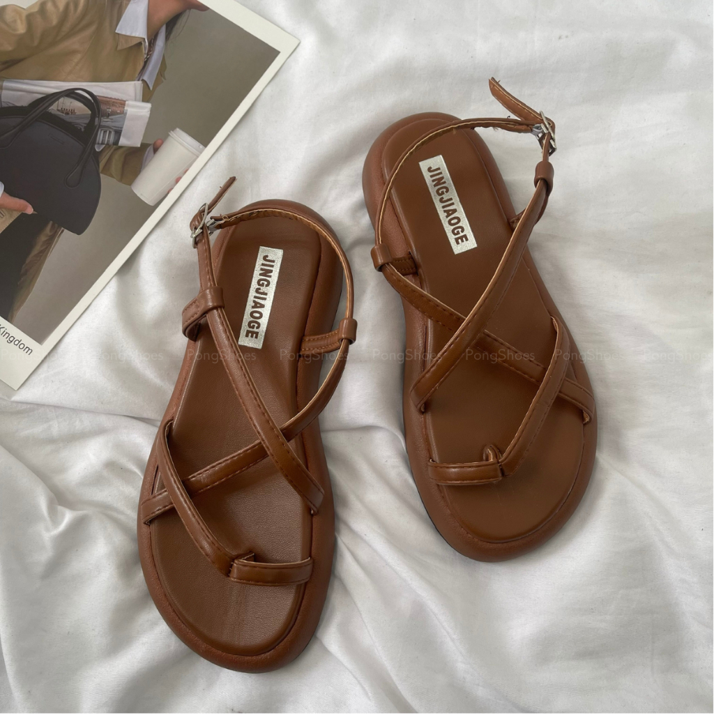 Giày Sandal dây bánh mì Pongshoes phong cách Ulzzangs FULL HỘP Mã  1408